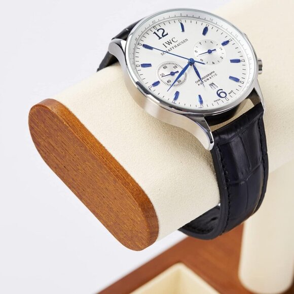 Solid Wood Watch Stand Portable Organizer for Men Women Jewelry Storage - Picture 8 of 10